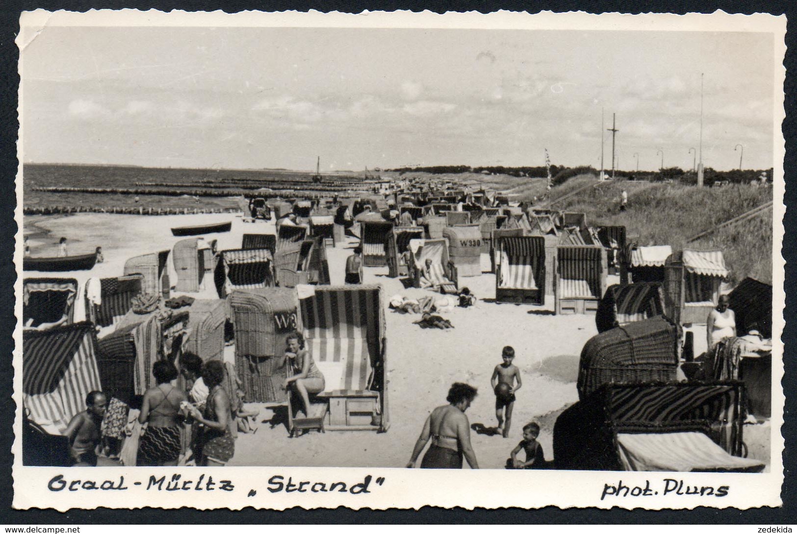 A0289 - Alte Foto Ansichtskarte - Graal Müritz - Strand - Pluns - N. Gel  - Genehmigt  ZM 0164 - Graal-Müritz