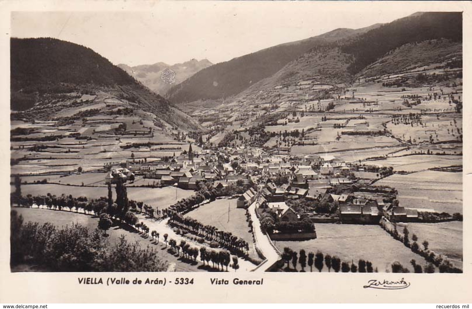 Valle De Aran Viella Vista Panoramica 1953 - Lérida