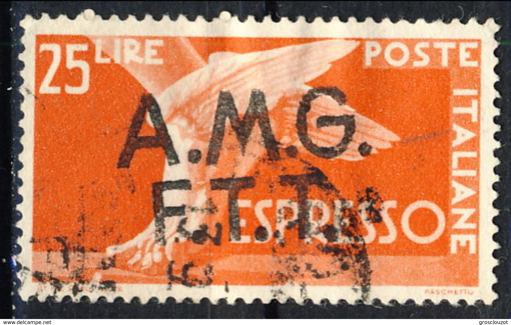 Trieste Zona A Espressi 1947 - 48 N. 2 L. 25 Arancio Usato Cat. &euro; 45 - Poste Exprèsse