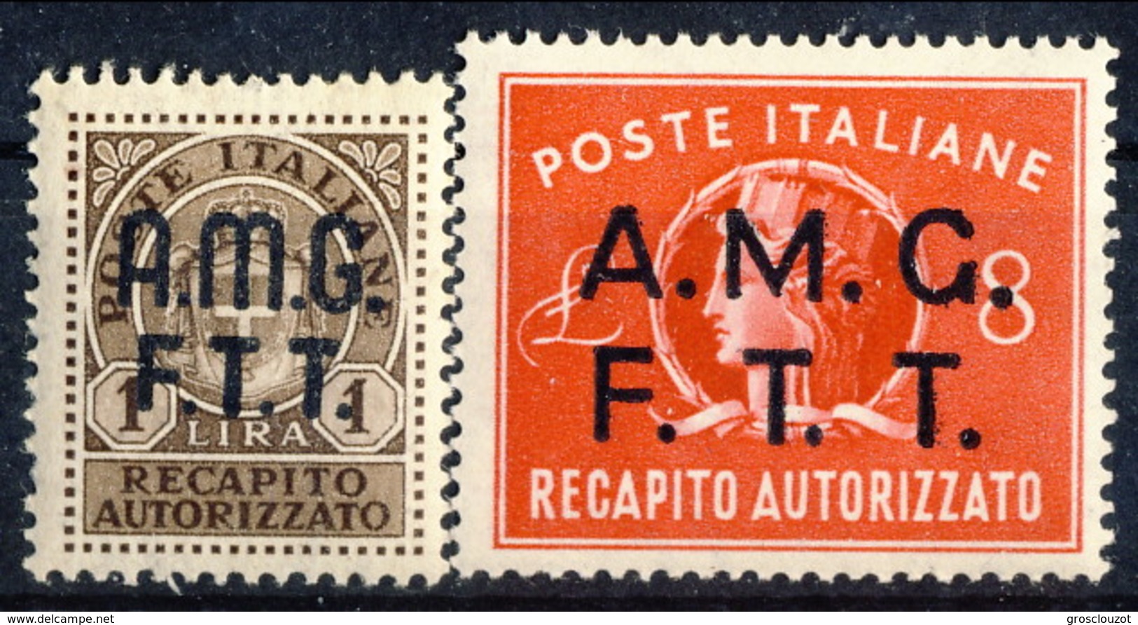 Trieste Zona A Recapito A. 1947 Serie N. 1-2 MNH Cat. &euro; 18 - Segnatasse