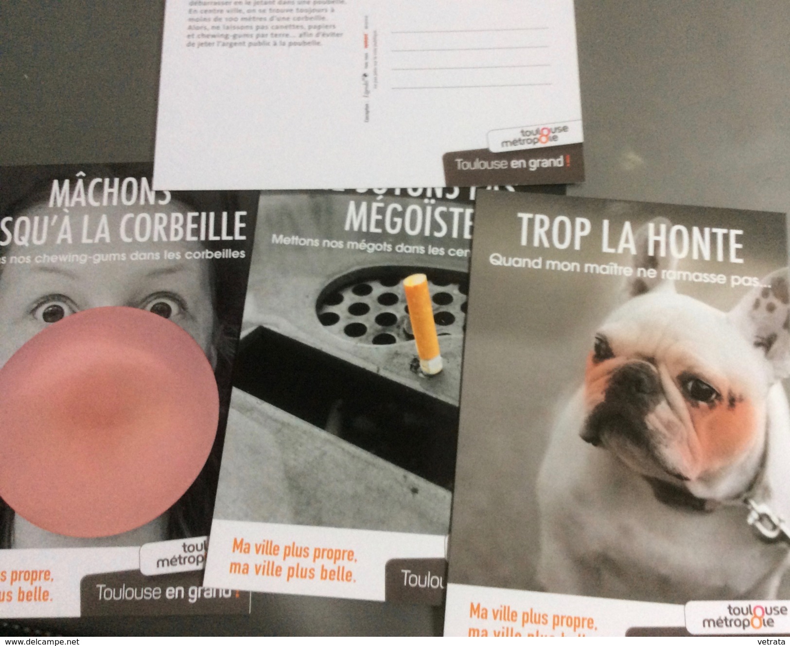 3 Cartes Postales : Ma Ville Plus Propre (chewing Gums-mégots-crottes De Chiens ...) Toulouse - Autres & Non Classés