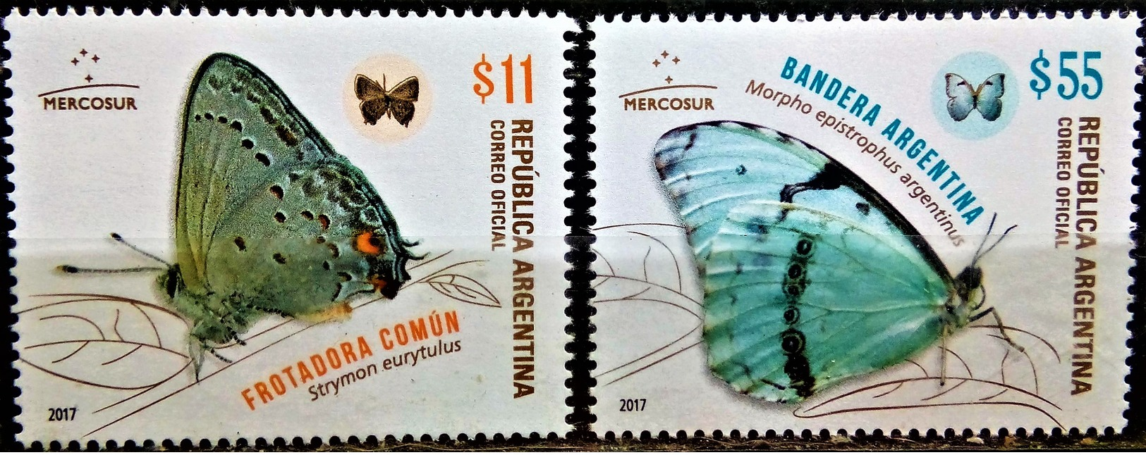 ! ARGENTINE / ARGENTINA: Fauna - Butterflies / Papillons / Mariposas / Schmetterlinge (2017) MNH / *** Neufs/ Postfrisch - Butterflies