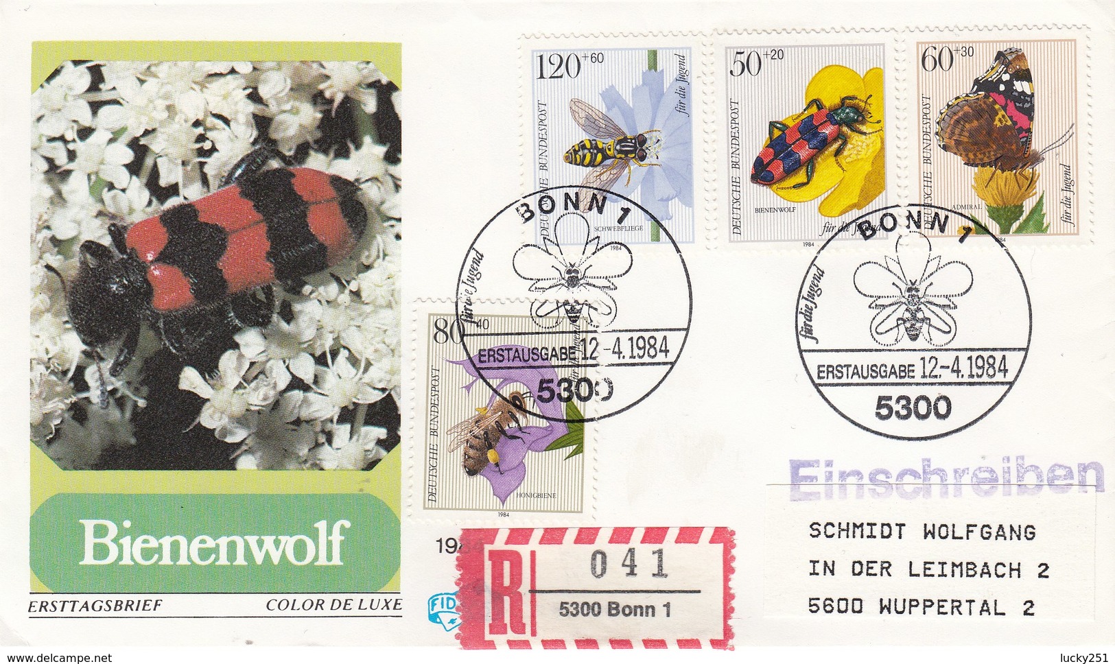 Allemagne Fédérale - Année 1984 - Lettre/Insectes Divers - YT 1034/1037 - Briefe U. Dokumente