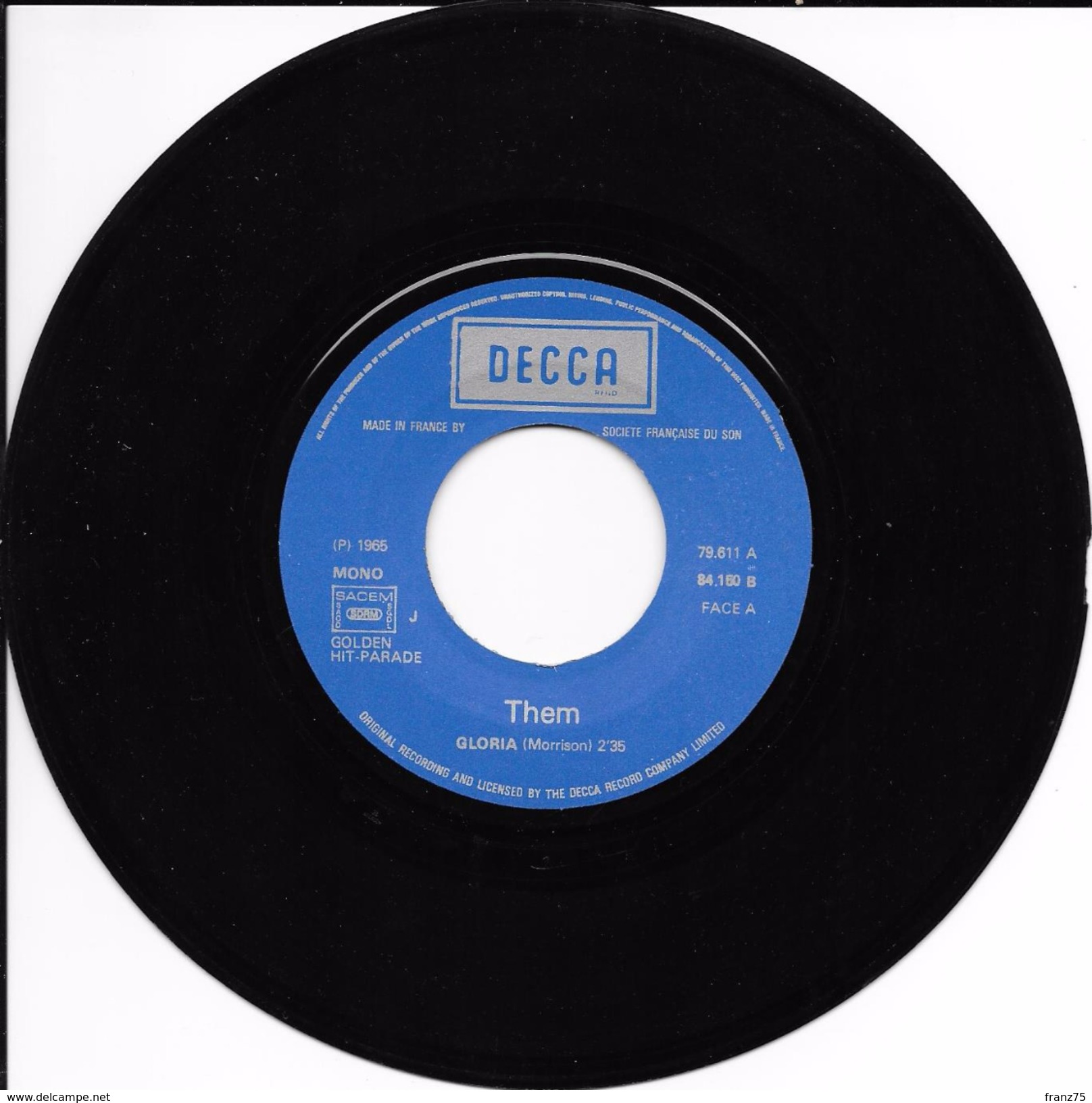 THEM- "Gloria/Baby Please Don't Go"-45 T -Decca-BE - Rock