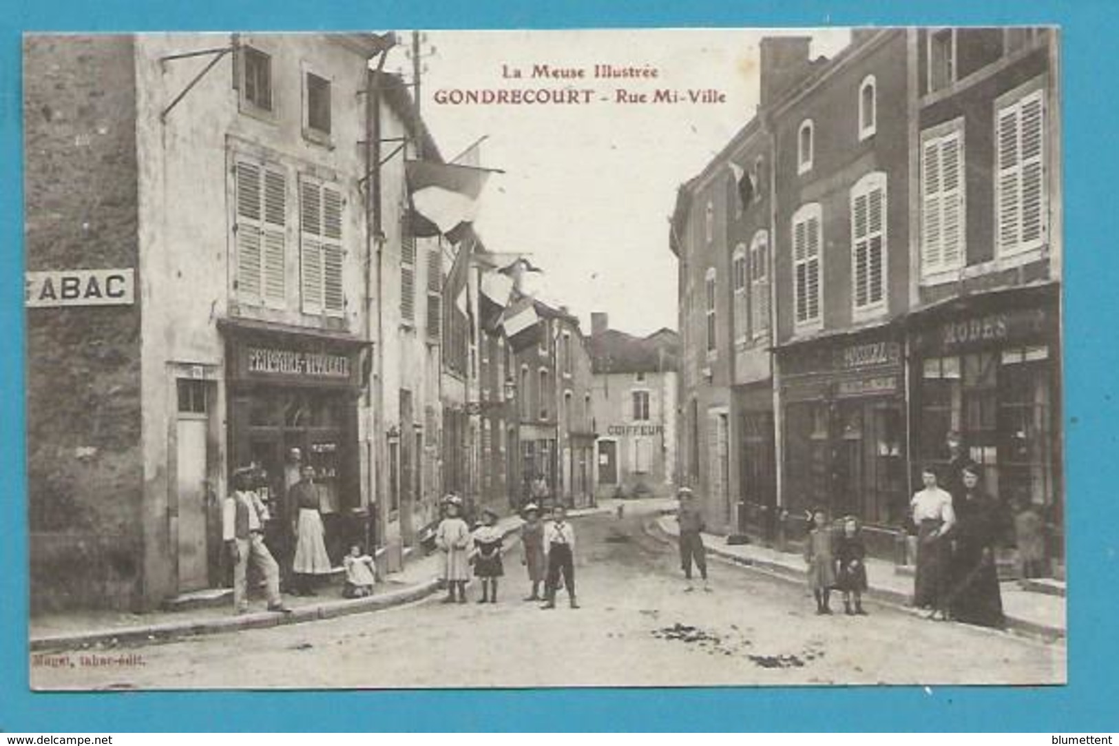 CPA Commerces Rue Mi-Ville GONDRECOURT 55 - Gondrecourt Le Chateau