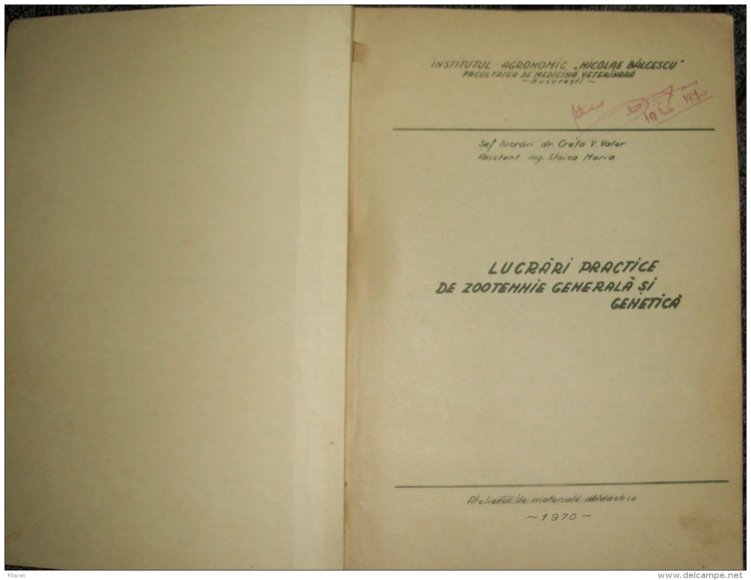 ROMANIA ,VET/VETERINARY  LESSONS-1970/1973 PERIOD - Práctico