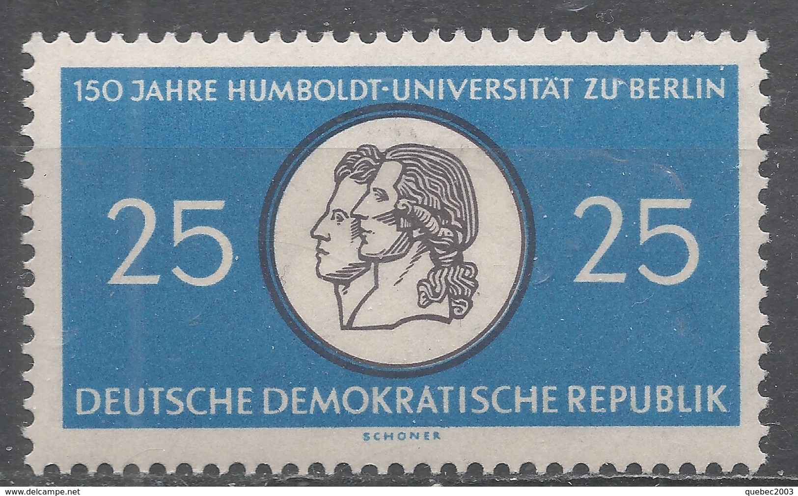 German Democratic Republic 1960. Scott #523 (M) Wilheim & Alexander Von Humbolt Medal - Neufs