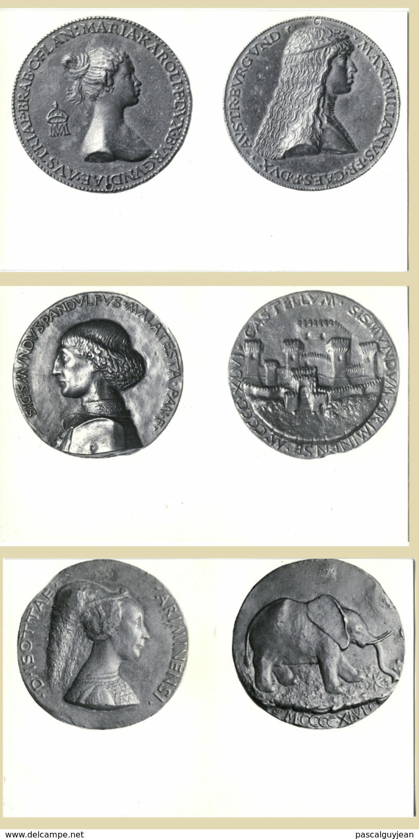3 CARTES PHOTO MEDAILLES MATTEO DE PASTI - CANDIDA - Monnaies (représentations)