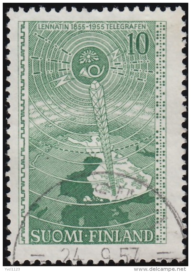 FINLAND - Scott #332 Telegraph In Finland, 100th Anniv. / Used Stamp - Gebraucht