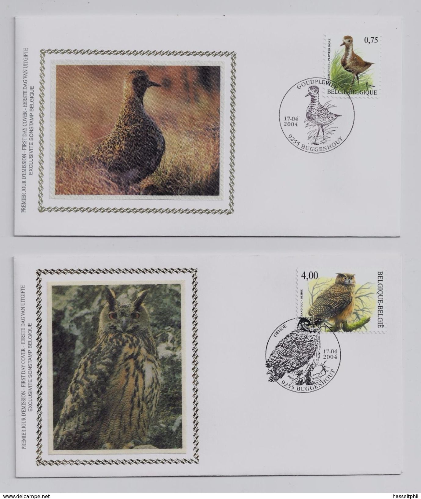 Belgie - Belgique 3264/70 Op FDC Zijde - Soie - 1985-.. Oiseaux (Buzin)