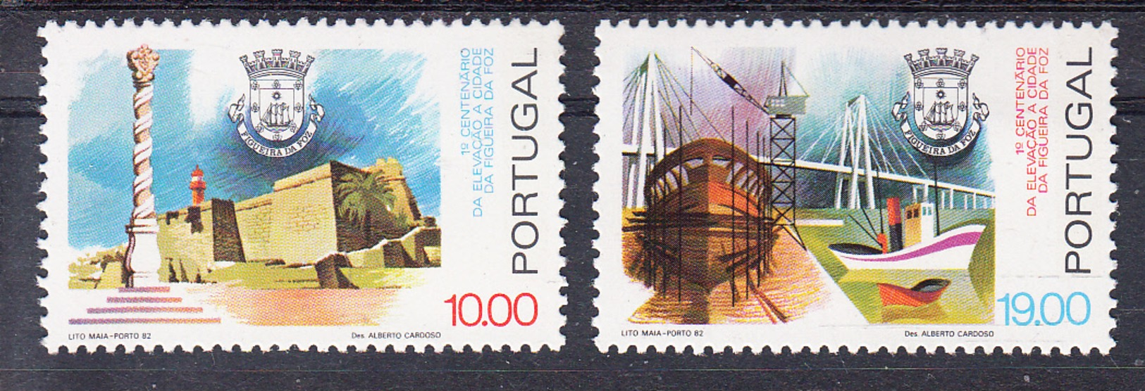 PORTUGAL 1982 .AFINSA. Nº1559/60 CENTENARIO FIGUEIRA DA FOZ CIDADE NUEVO SIN CHARNELA .SES461GRANDE - Unused Stamps