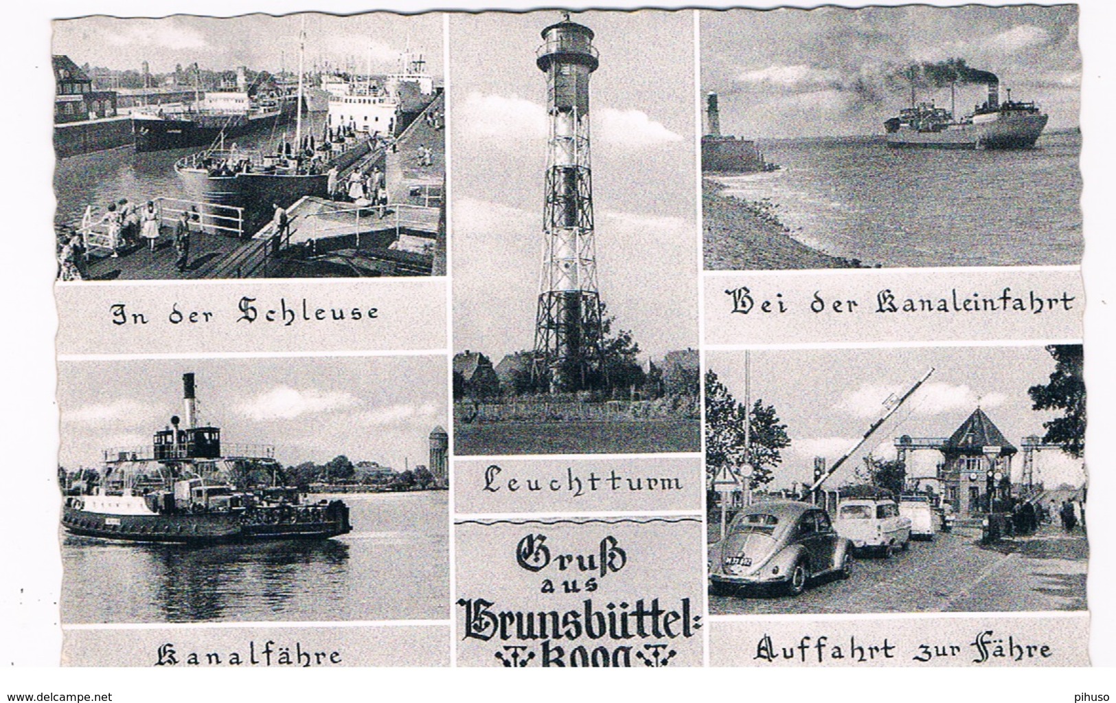 D-7174  BRUNSBÜTTELKOOG ; Multiview With Ferry - Brunsbuettel