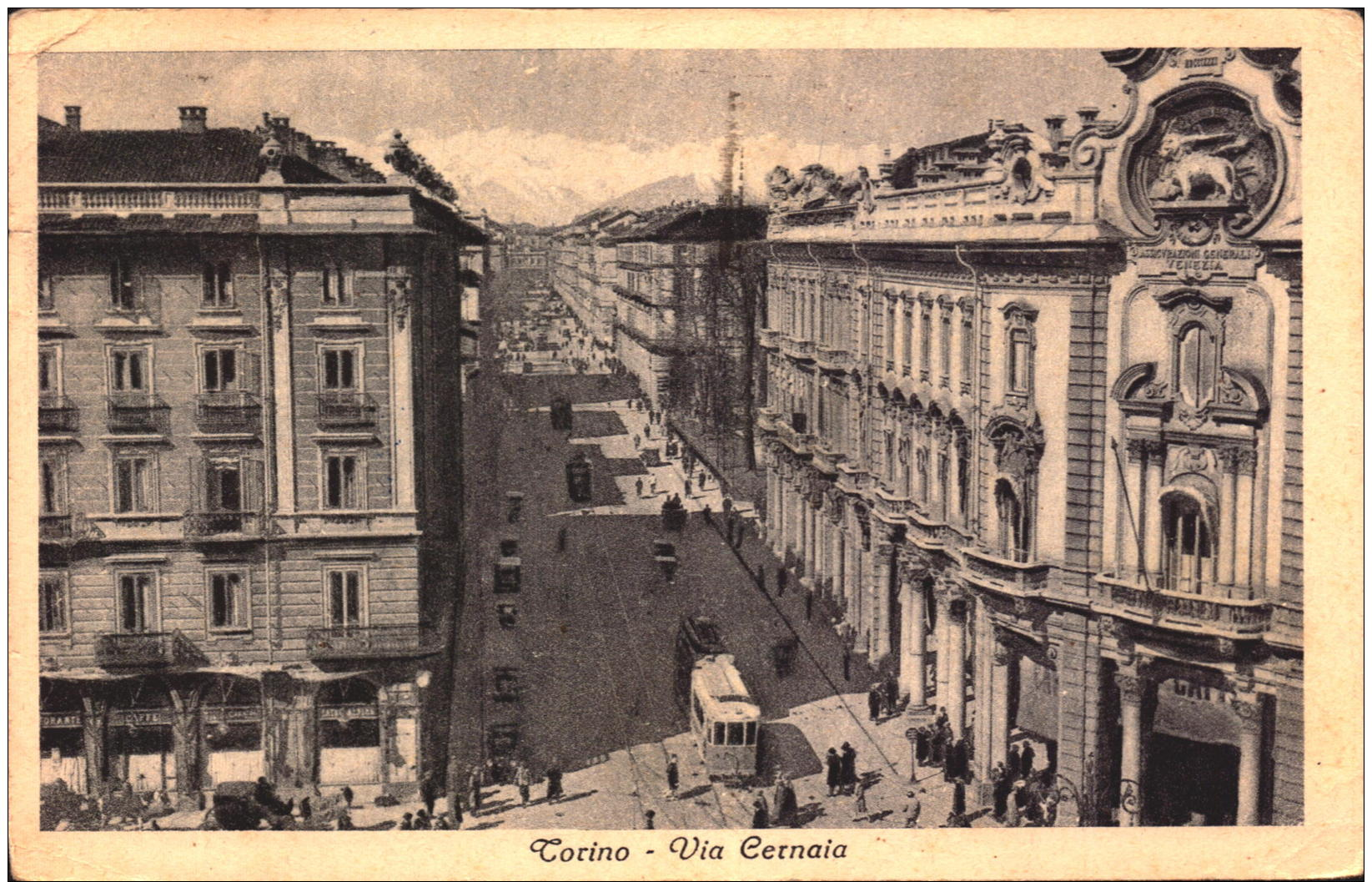 Italia Cartolina Torino Via Cernaia Tram  Viaggiata 1949 Democratica 6 Lire Targhetta  Polizza       SEE SCAN - Altri & Non Classificati