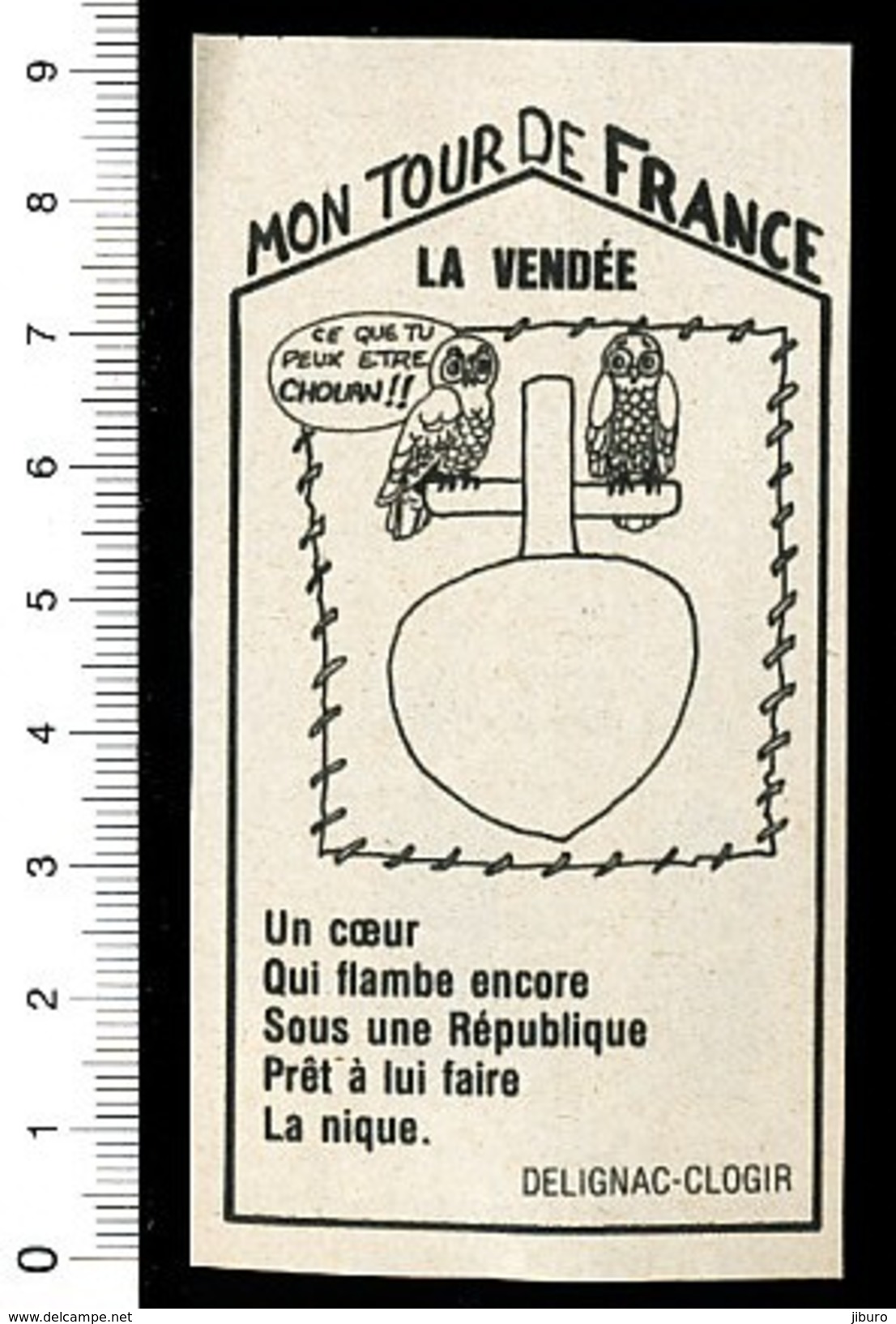 Humour Département Région Vendée Chouan Chouette Oiseau Histoire Blason Coeur Vendéen Chouannerie Histoire VP 198-PF-7 - Non Classés
