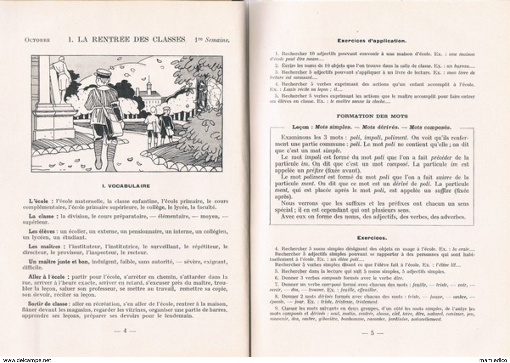 1934 VOCABULAIRE-GRAMMAIRE-ORTHOGRAPHE Et COMPOSITION FRANCAISE. Cours Moyen  A.HATIER - 6-12 Ans