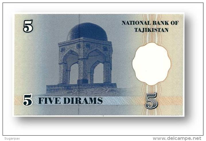 TAJIKISTAN - 5 Diram - 1999 ( 2000 ) - Pick 11 - UNC - Serie  BA - National Bank Of Tajikistan - Tayikistán