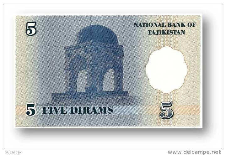 TAJIKISTAN - 5 Diram - 1999 ( 2000 ) - Pick 11 - UNC - Serie  BB - National Bank Of Tajikistan - Tajikistan