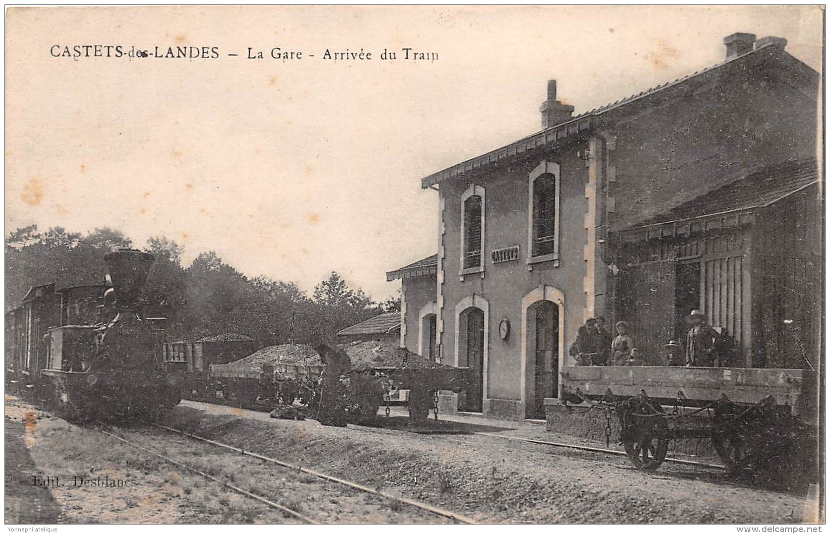 40 - LANDES / Castets Des Landes - La Gare - Arrivée Du Train - Très Beau Plan - Castets