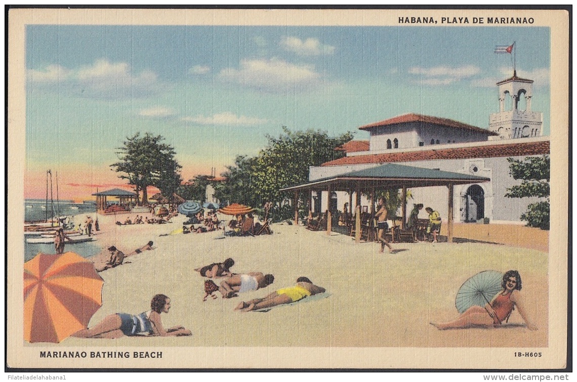 POS-293 CUBA POSTCARD. CIRCA 1950. HABANA HAVANA MARIANAO BEACH. - Cuba