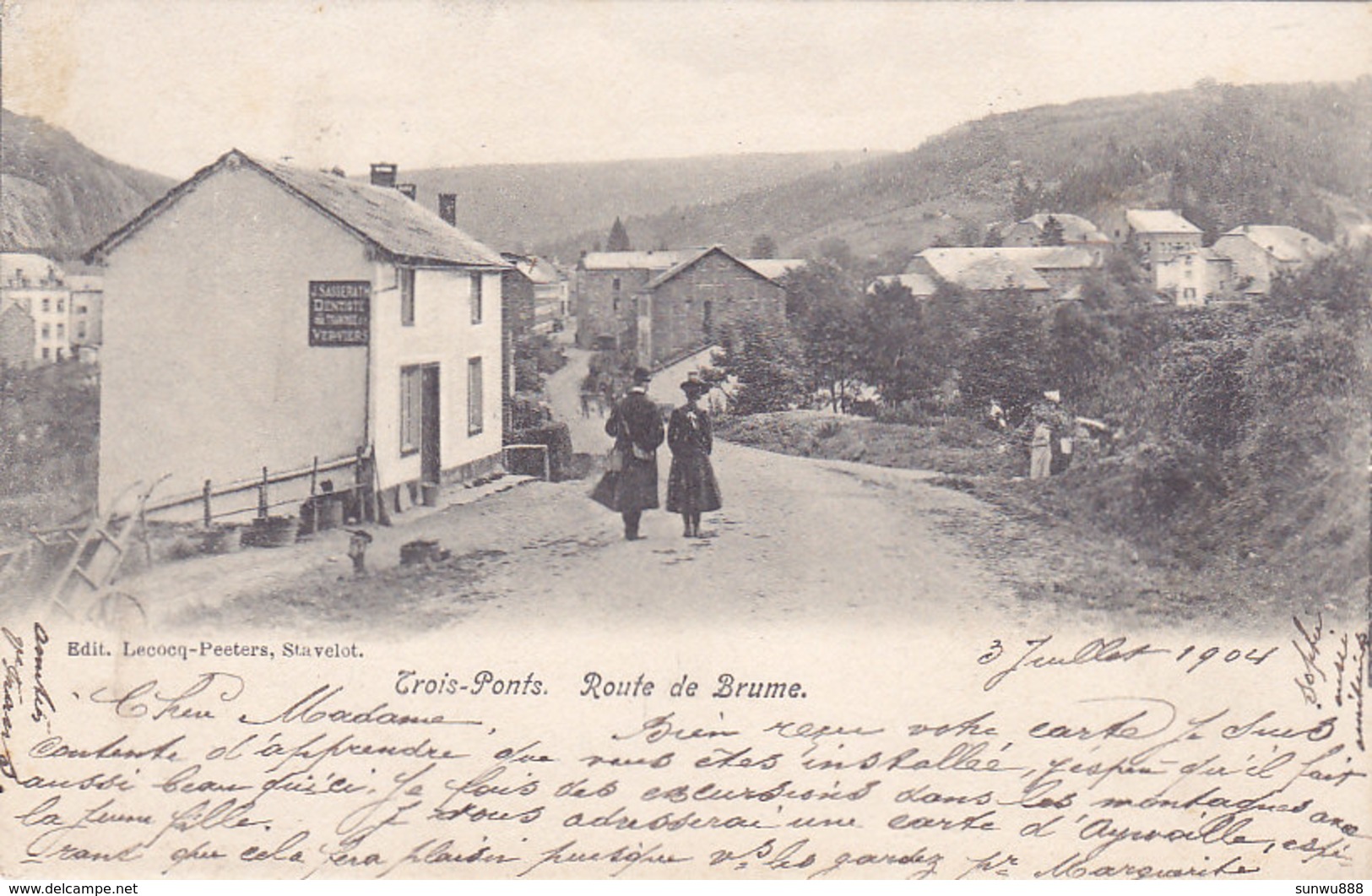 Trois-Ponts - Route De Brume (animée, Edit Lecocq-Peeters, 1904) - Trois-Ponts