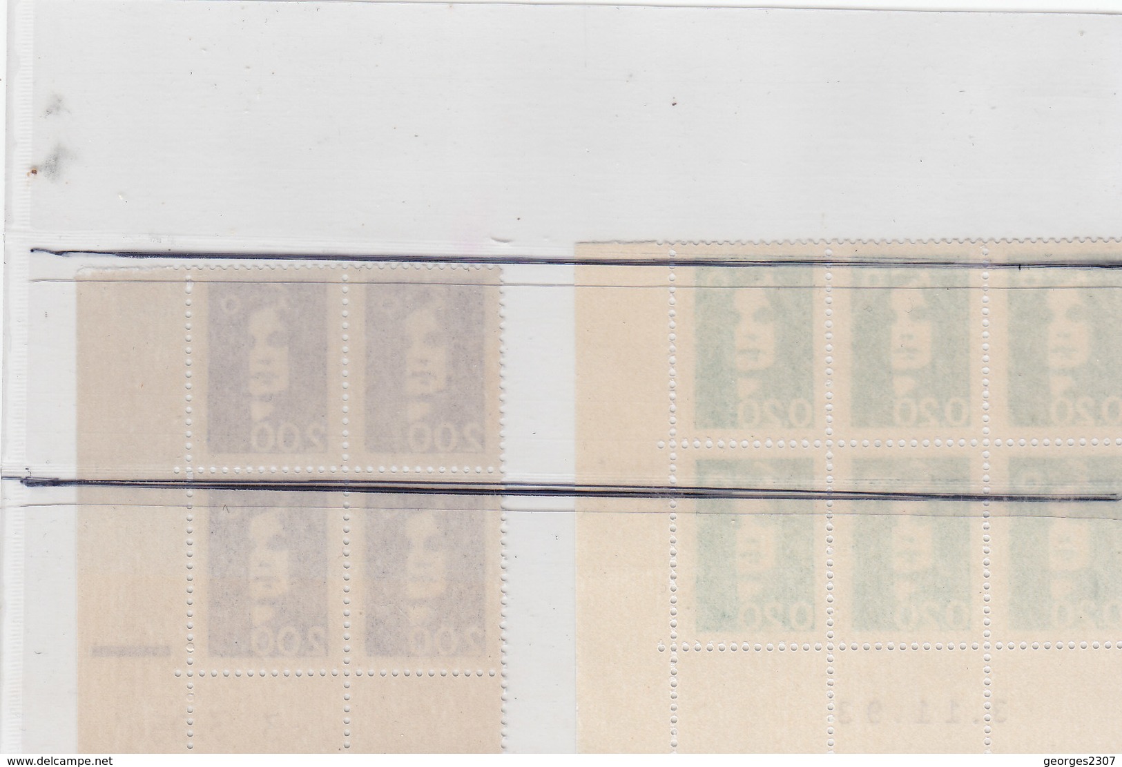 France: 10 Timbres  Neufs Marianne De Briat + Numéros - Recto/verso N°3 - 1990-1999