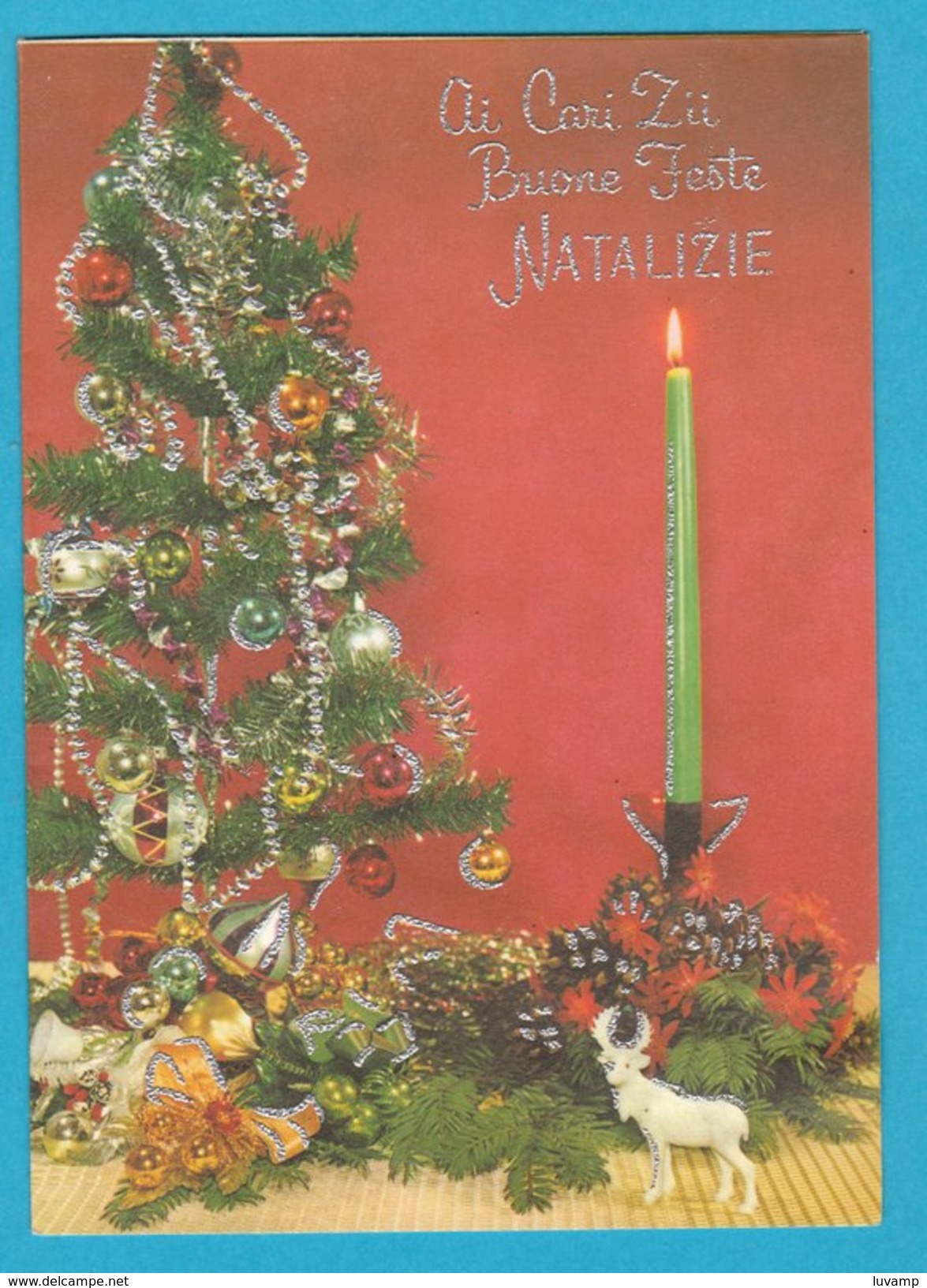 LETTERINA  Di NATALE  CON PRESEPE Apribile - SCRITTA -Anni 60 (231009) - Christmas