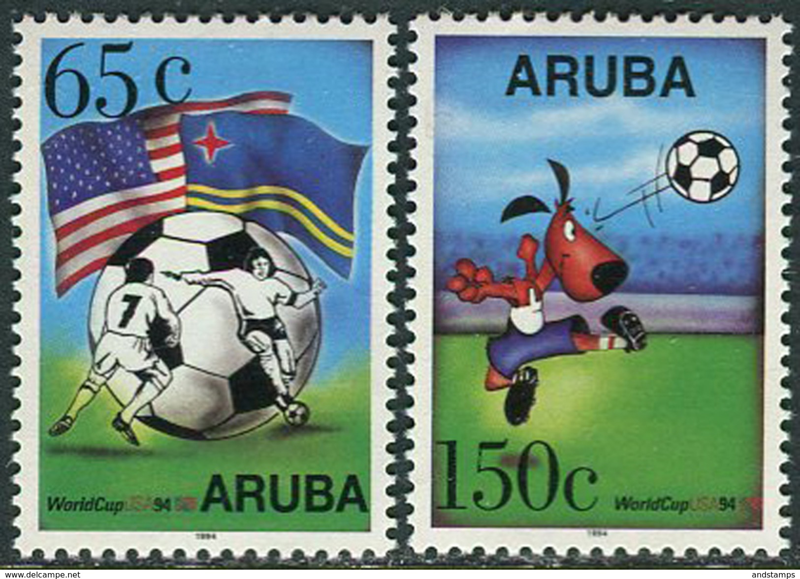Aruba 1994. Michel #142/43 MNH(**)/Luxe. Football WC. USA-1994. (Ts22) - 1994 – USA