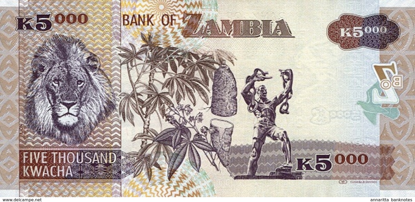 ZAMBIE 5000 KWACHA 2011 P-45g NEUF [ZM147g] - Zambie