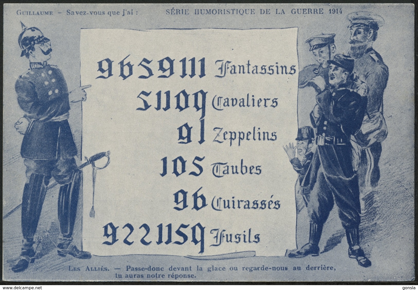 SÉRIE HUMORISTIQUE DE LA GUERRE 1914 :  Carte De Propagande - Humour