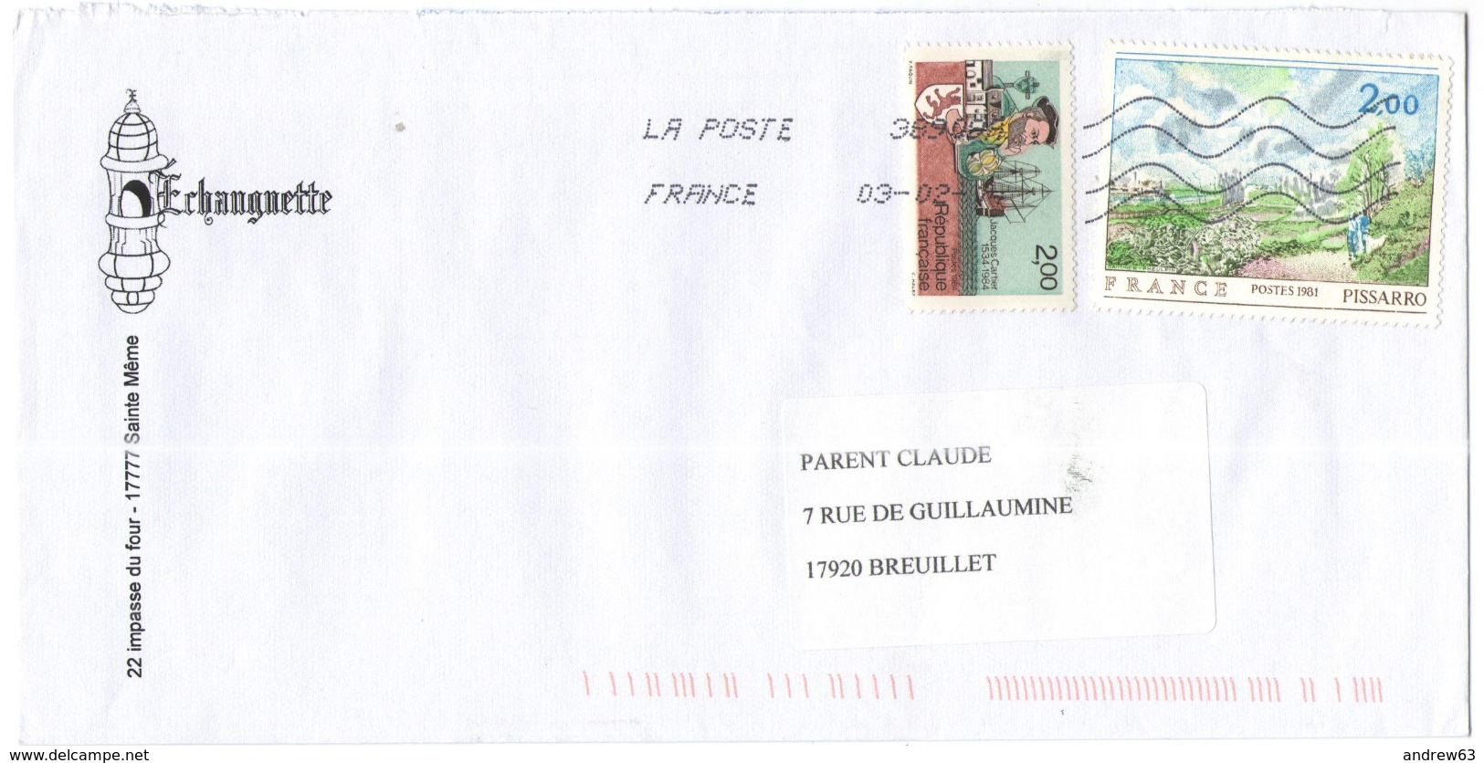 FRANCIA - France - 2014 - Pissarro + Jacques Cartier - Viaggiata Da 38909A Per Breuillet, France - Storia Postale