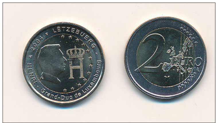 Luxemburg 2004 - Offizielle, Original 2 Euro Gedenkmünze - Großherzog Henri - Luxembourg