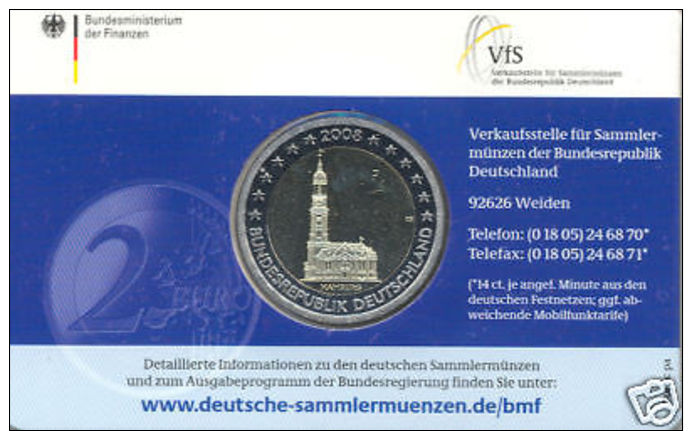 Deutschland 2008 - 1. Offizielle Klappkarte / Coin Card - 2 Euro Michel PP (J) - Germany