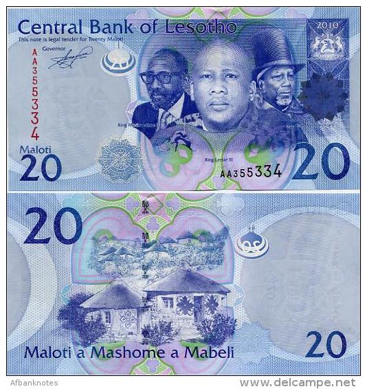 LESOTHO       20 Maloti       P-22       2010       UNC - Lesoto