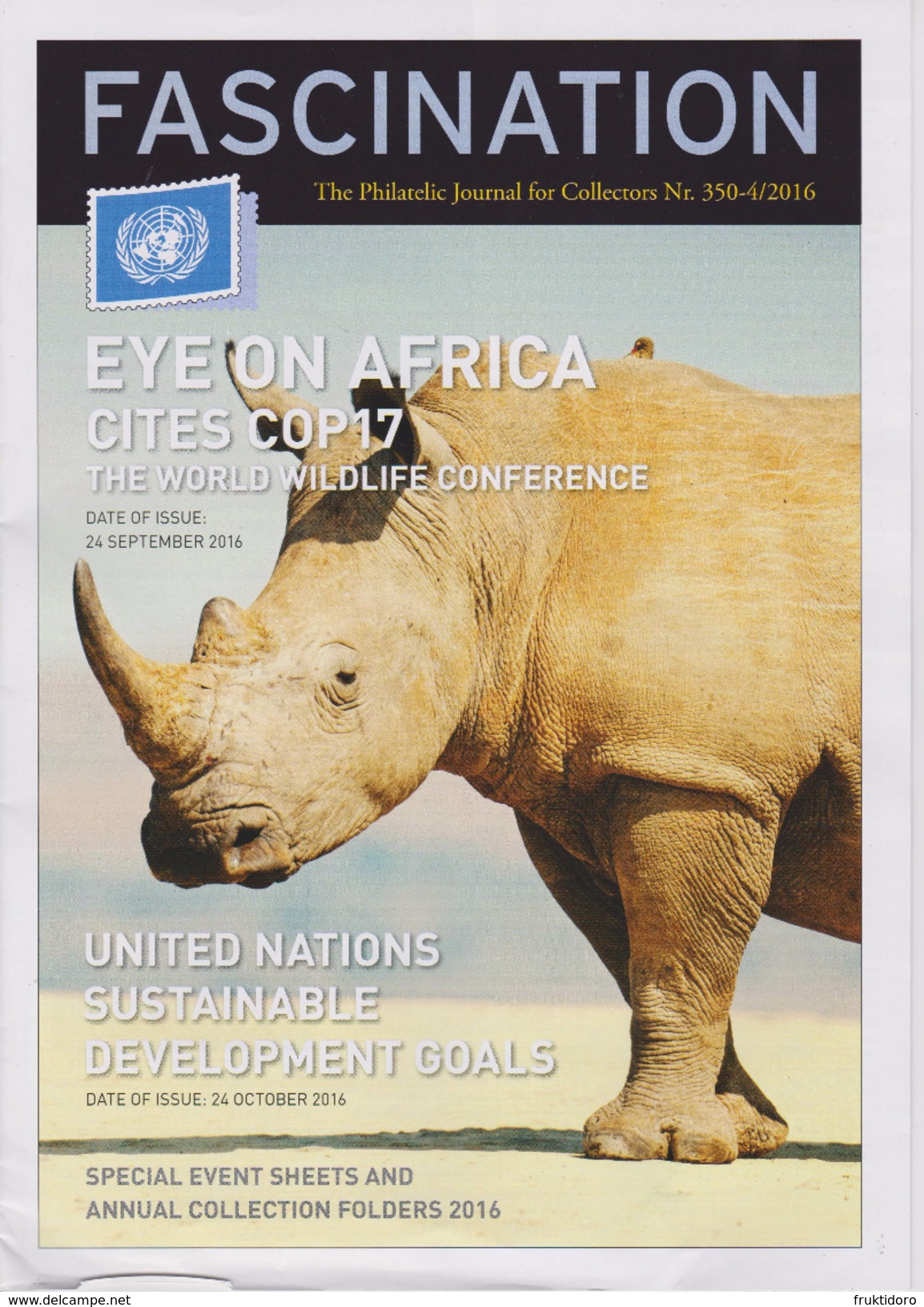 United Nations Philatelic Journal Fascination 350-4/2016 - September 2016 - Africa - Sustainable Development Goals - Add - Storia Postale