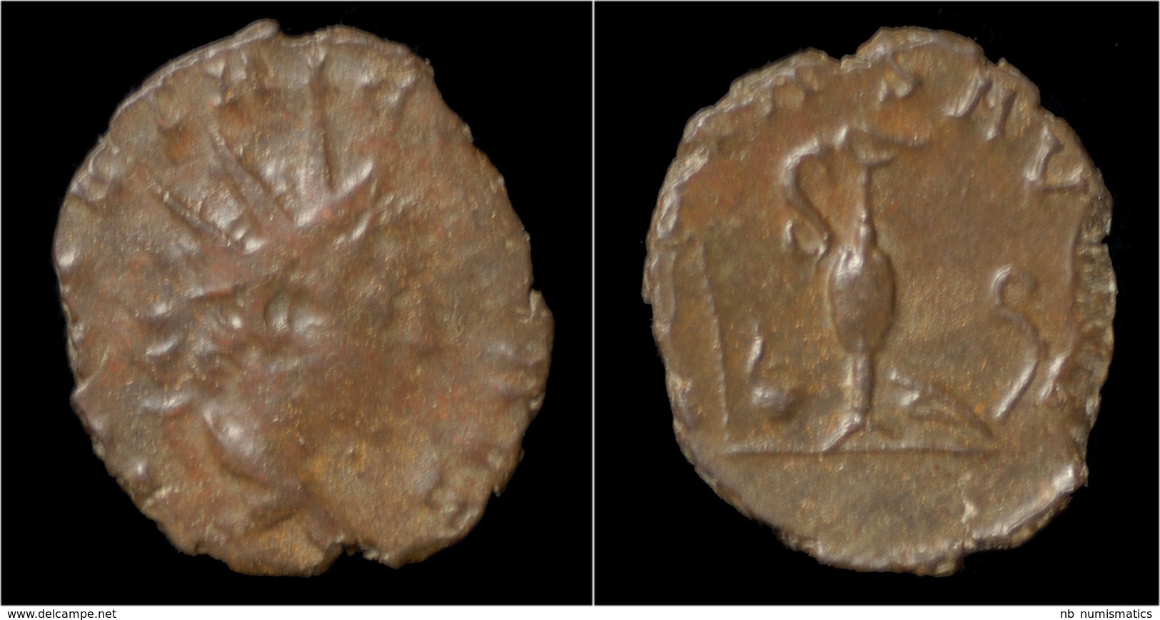 Tetricus II Billon Antoninianus Pontificate Implements - L'Anarchie Militaire (235 à 284)