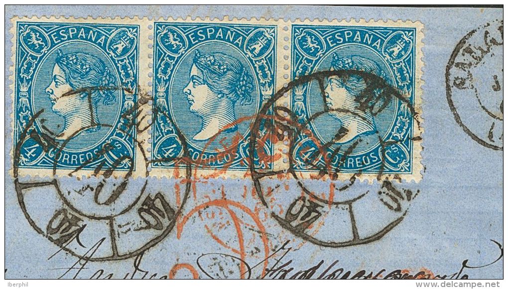 ISABEL II Isabel II. 1 De Enero De 1865. 1&ordf; Emisi&oacute;n Dentada Fragmento 75(3) - Postfris – Scharnier