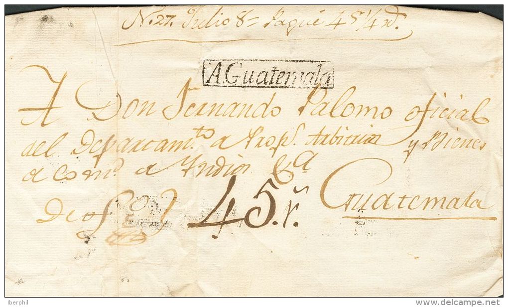 PREFILATELIA Colonial Sobre - ...-1850 Prephilately