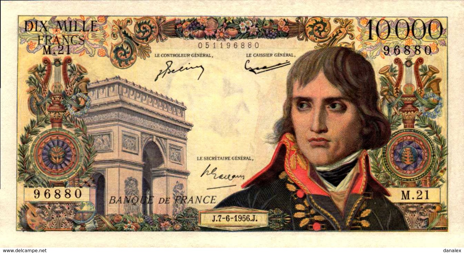 FRANCE 10000 FRANCS BONAPARTE Du 7-6-1956  Pick 136a  F51/3  XF/SUP - 10 000 F 1955-1958 ''Bonaparte''