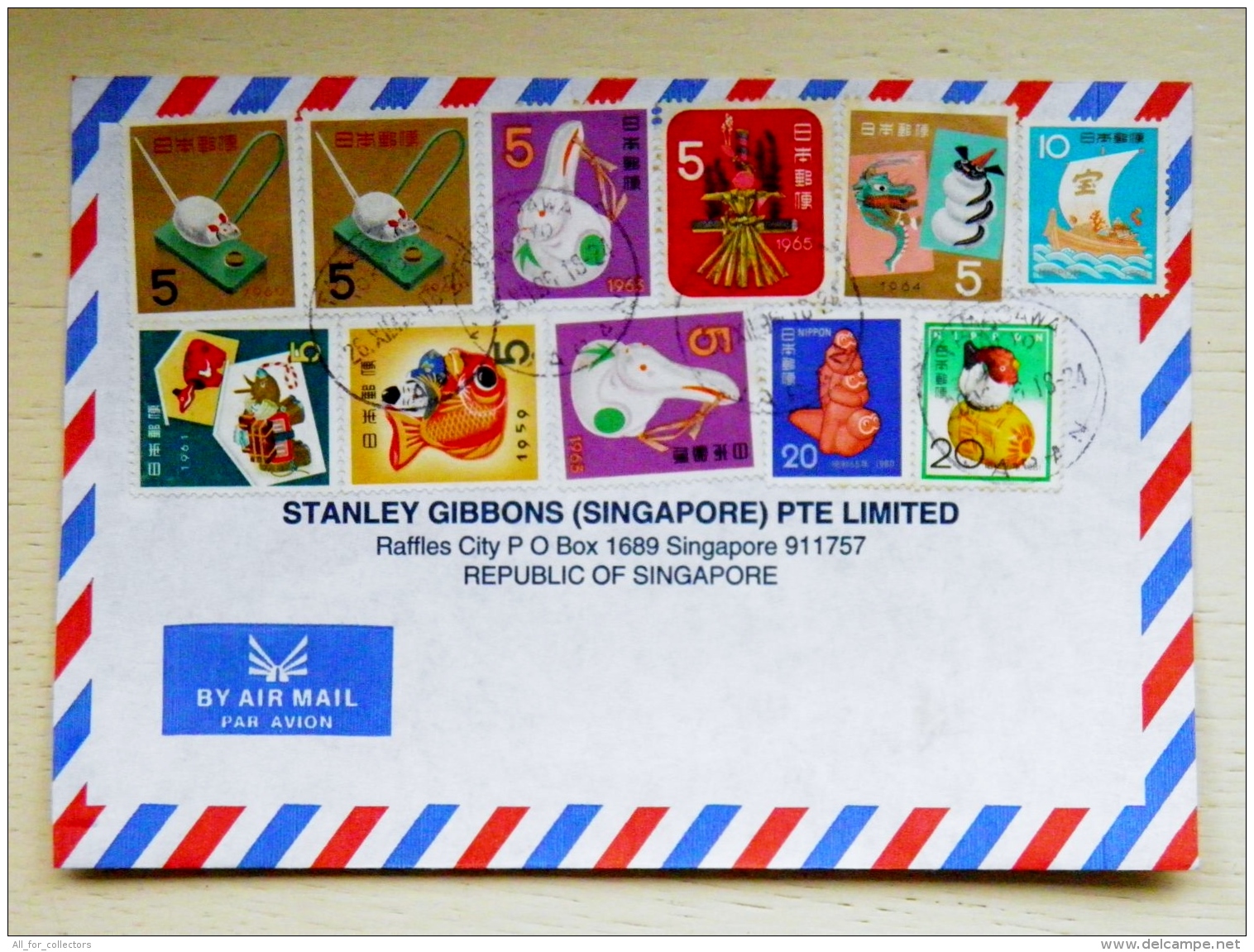 Cover From Japan Sent To Singapore 1996 11 Post Stamps - Covers & Documents