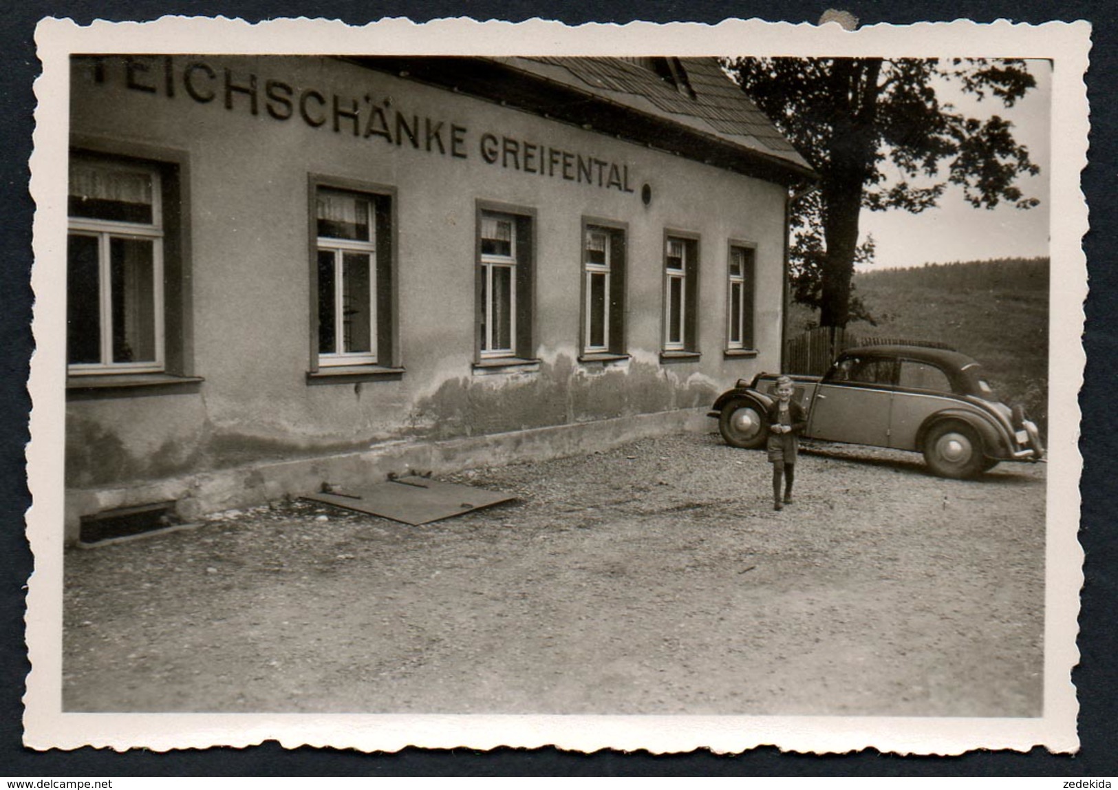 A0348 - Altes Foto Vintage - Teichschänke Greifental Auto Fahrzeug PKW - Geyer