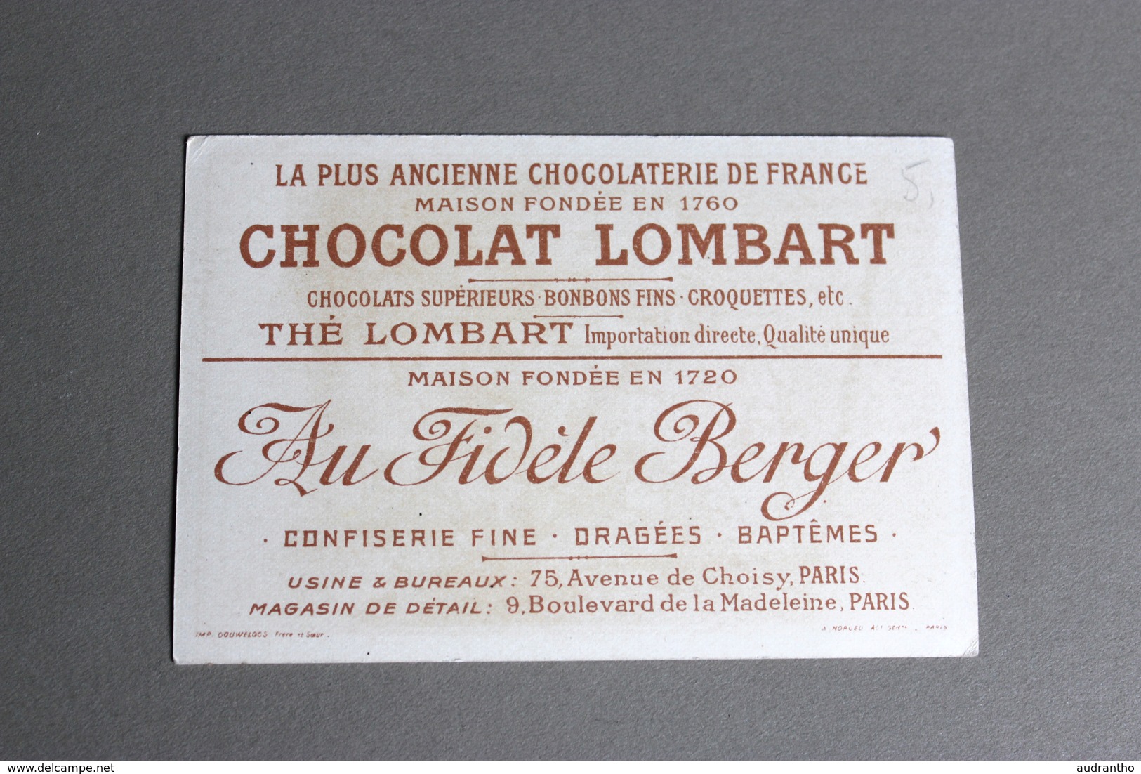 CHROMO Chocolat LOMBART Mission Sahara Flatters Au Fidèle Berger 75 Avenue De Choisy Paris - Lombart