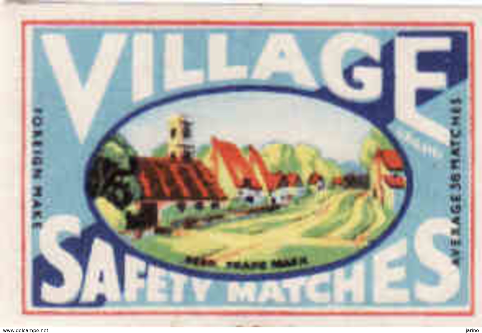 Czechoslovakia 1945-72 Export UK-GB Boites D'allumettes-etiquettes Village,36 Matches - Boites D'allumettes - Etiquettes