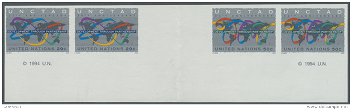 1994. Imperforate Horizontal Se-tenant Gutter Strip Of 2 Times 2 Stamps For The Complete Set "UNCTAD, 30th... - Other & Unclassified