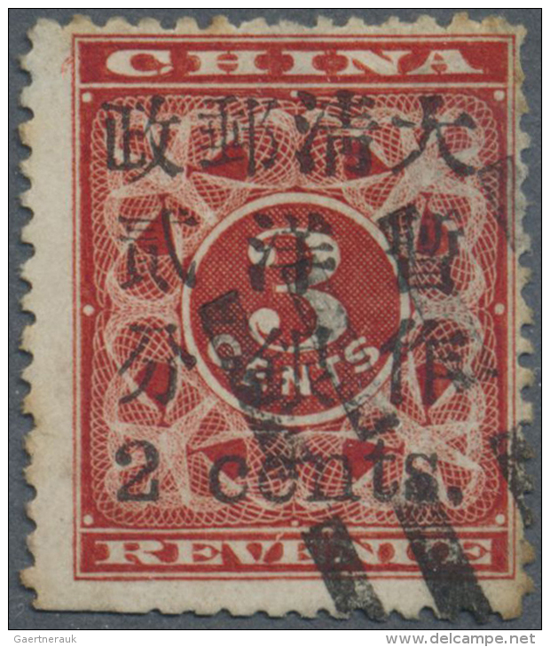 1897, Red Revenue 2 C./3 C., With Inverted "s" And "comma Instead Of Dot" After "cent", Used Pa- Kua, Larger Thins... - Sonstige & Ohne Zuordnung