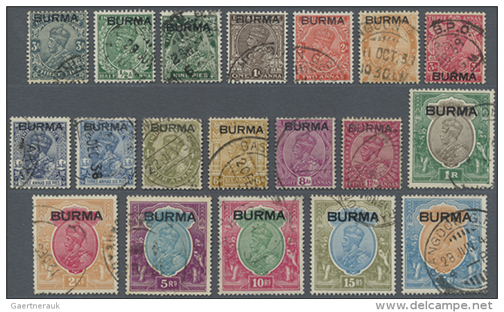 1937 KGV. Complete Set Of 18, Used. The 25r. With Two Slightly Shortened Perfs At Foot But Still A Good To Fine... - Burma (...-1947)