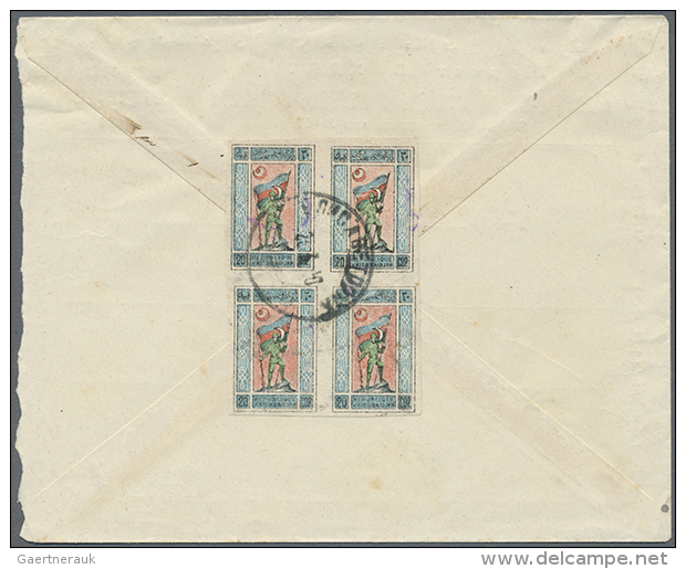 1922, 20 K. Imperf., A Block-4 Canc. "BAKU 26.3.20" To Reverse Of Inland Cover. (R) - Aserbaidschan