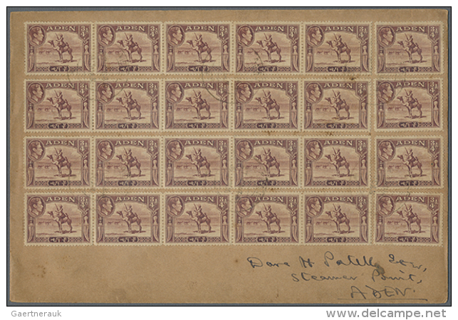 1939 Cover From Aden To Aden-Steamer Point Franked By 24 Copies Of &frac34;a. Red-brown (four Strips Of 5 And Four... - Aden (1854-1963)