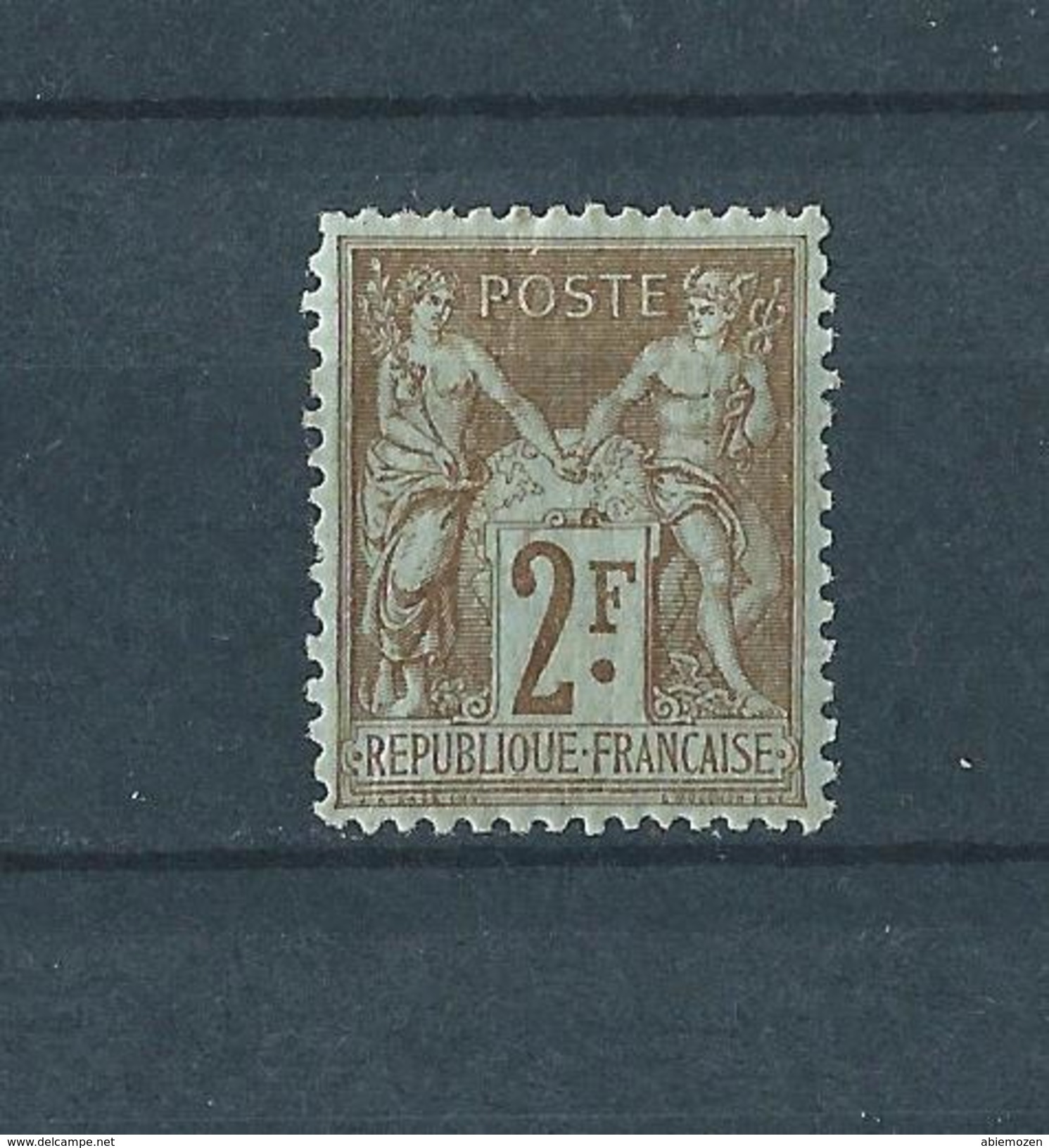 N°105 Sage 2f Bistre Sur Azuré - France - Neuf* - 1876-1878 Sage (Type I)