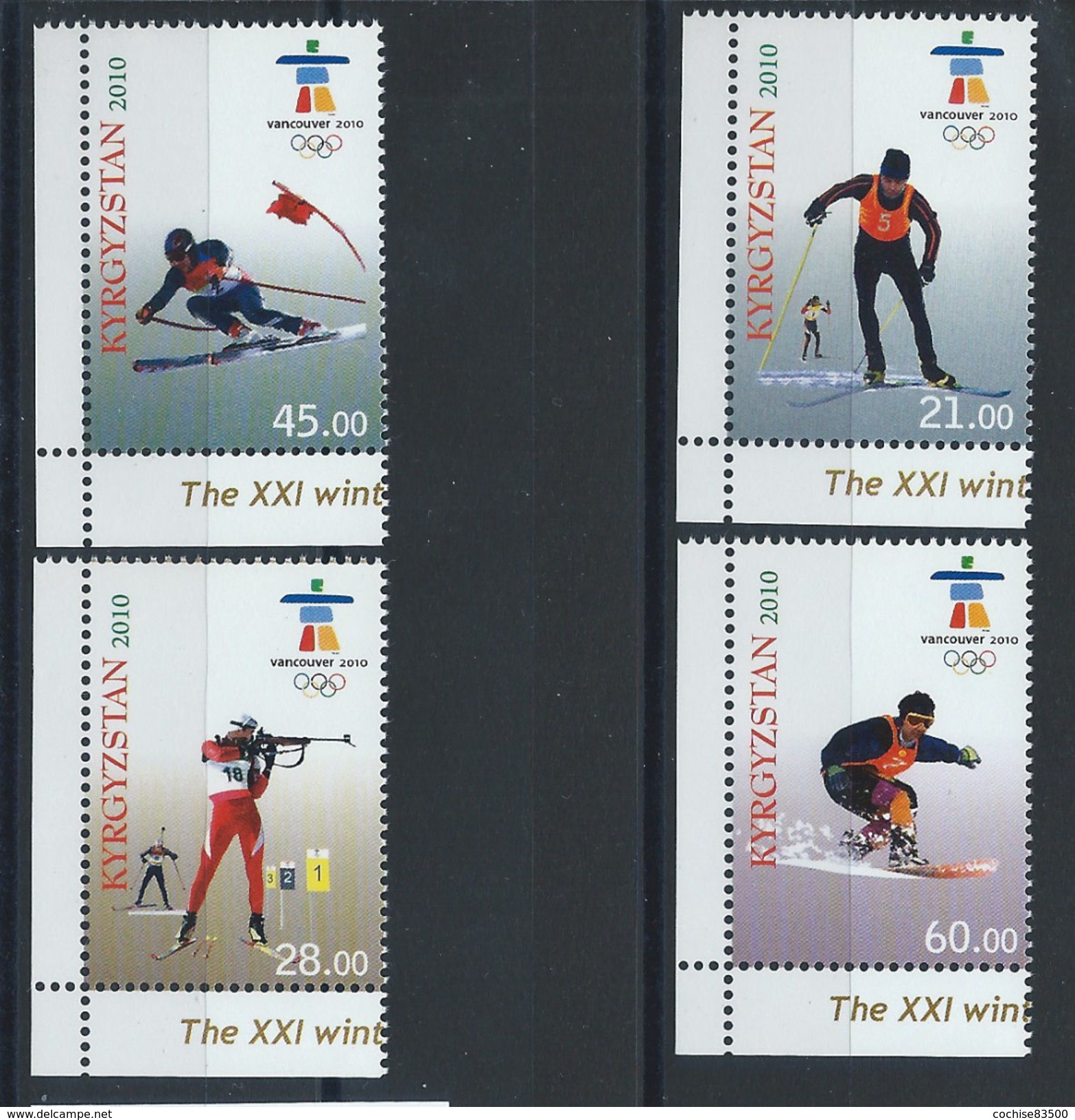 Kirghizstan N° 500/03** (MNH) 2010 - J.O De Vancouver - Winter 2010: Vancouver