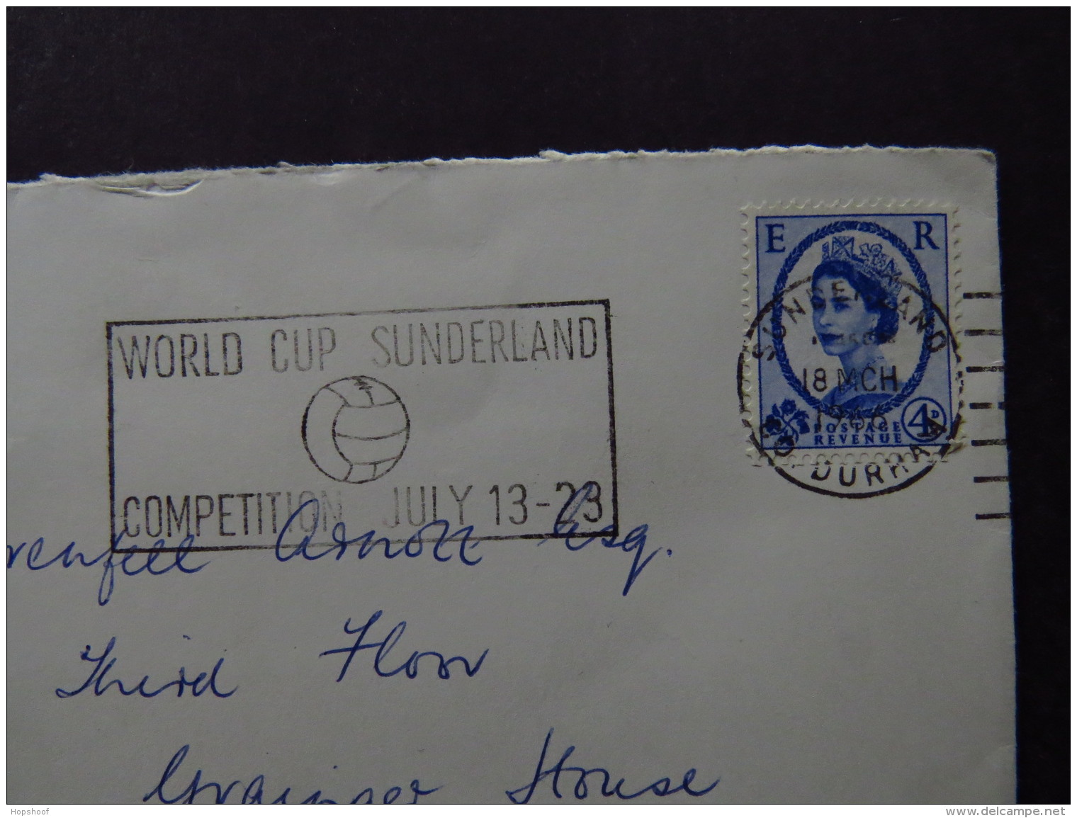 Postcard England World Cup Sunderland Competition Durham 1966 - Unclassified